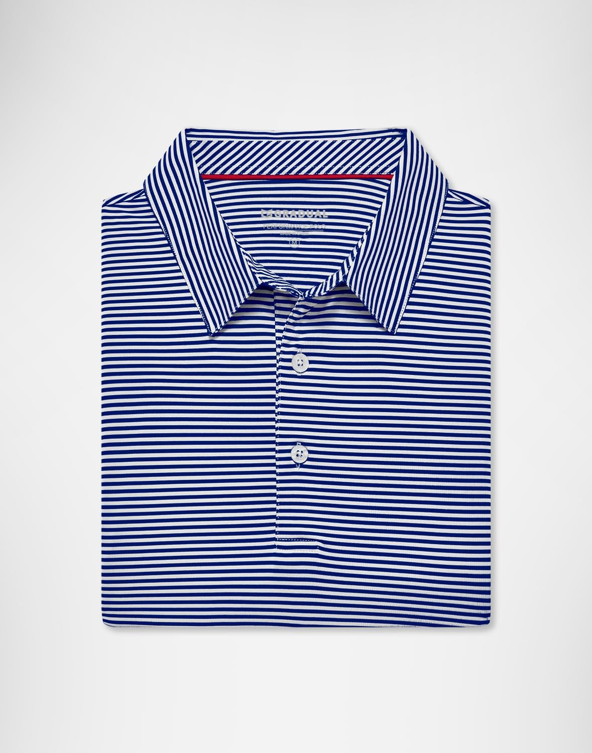 Mens Golf Shirt Dry Fit Performance Short Sleeve Striped Polo Shirts