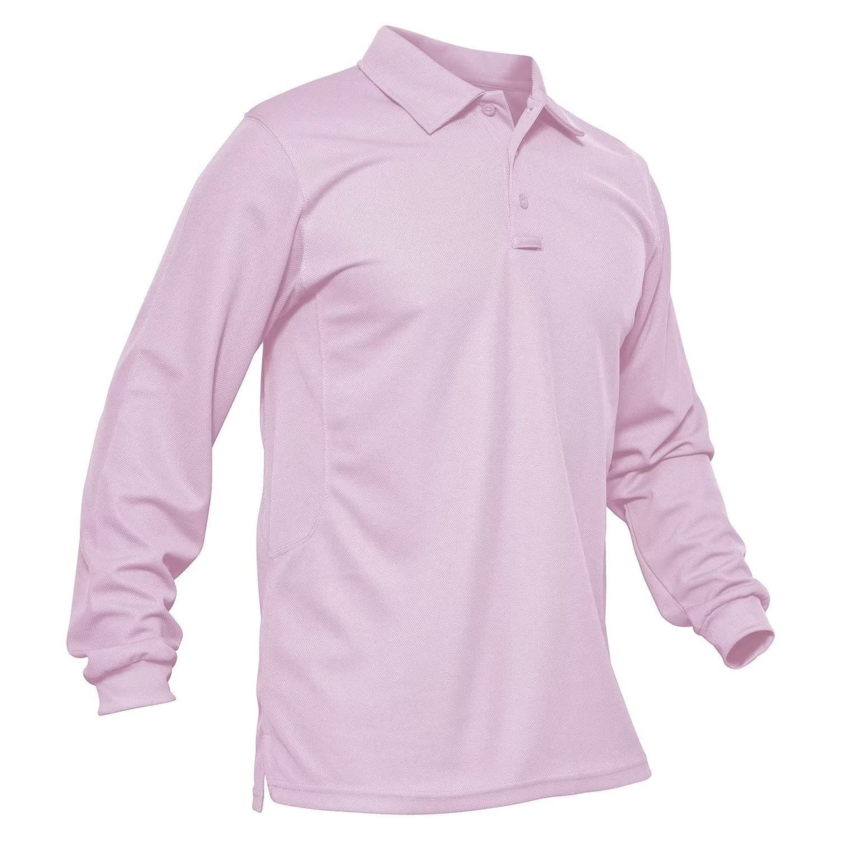 MAGCOMSEN Men's Polo Shirts 3 Button Quick Dry Performance Long Sleeve Tactical Shirts Pique Jersey Golf Shirt