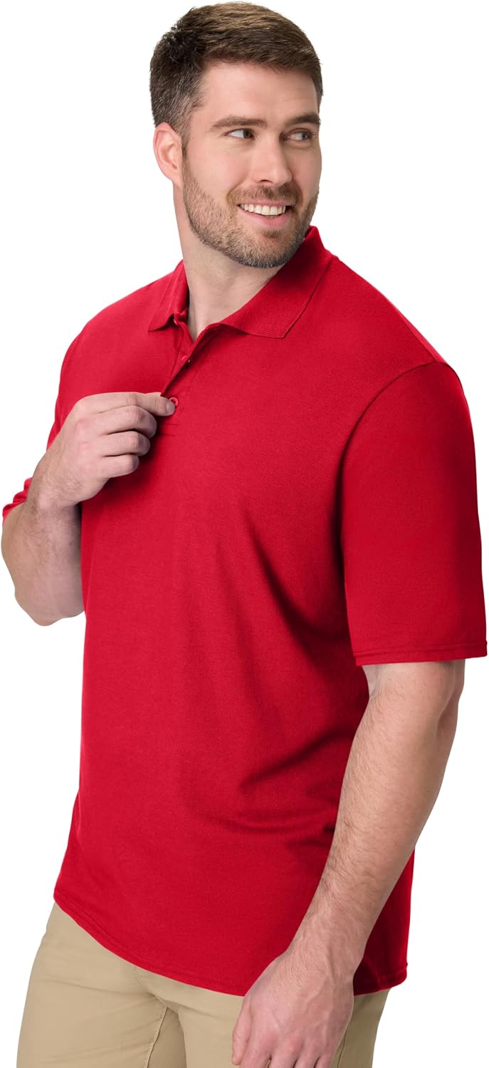 Hanes Men’s X-Temp Short Sleeve Polo Shirt, Midweight Men's Shirt
