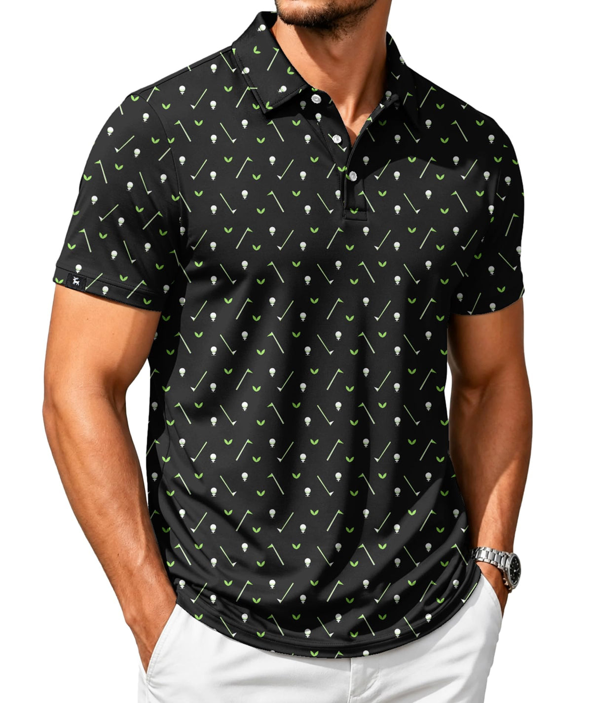 SWISSWELL Men's Moisture Wicking Performance Collared Short Sleeve Golf Shirt