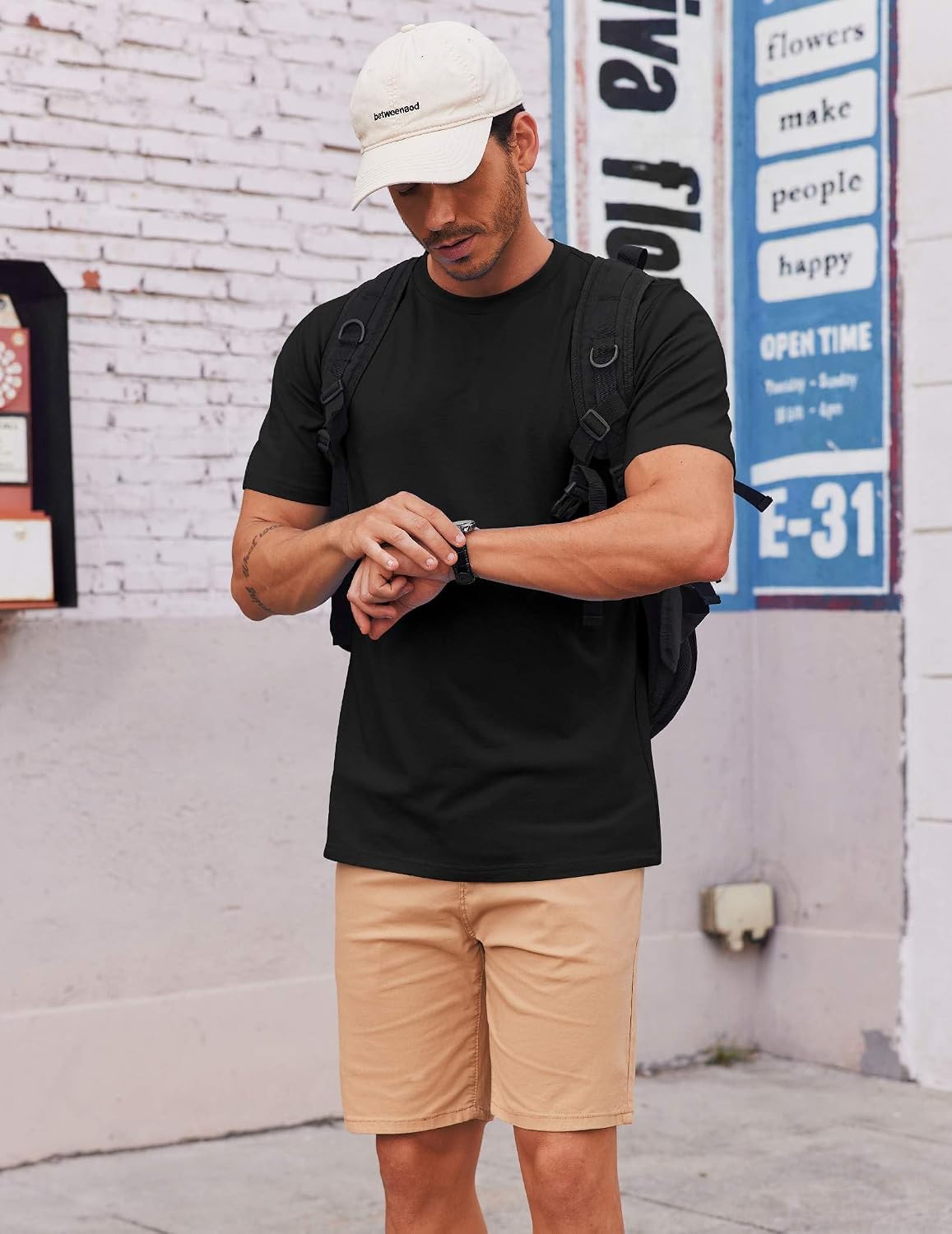 COOFANDY Men's T Shirt Short Sleeve Cotton Blend T-Shirts Crew Neck Casual Summer Basic Tee Shirts