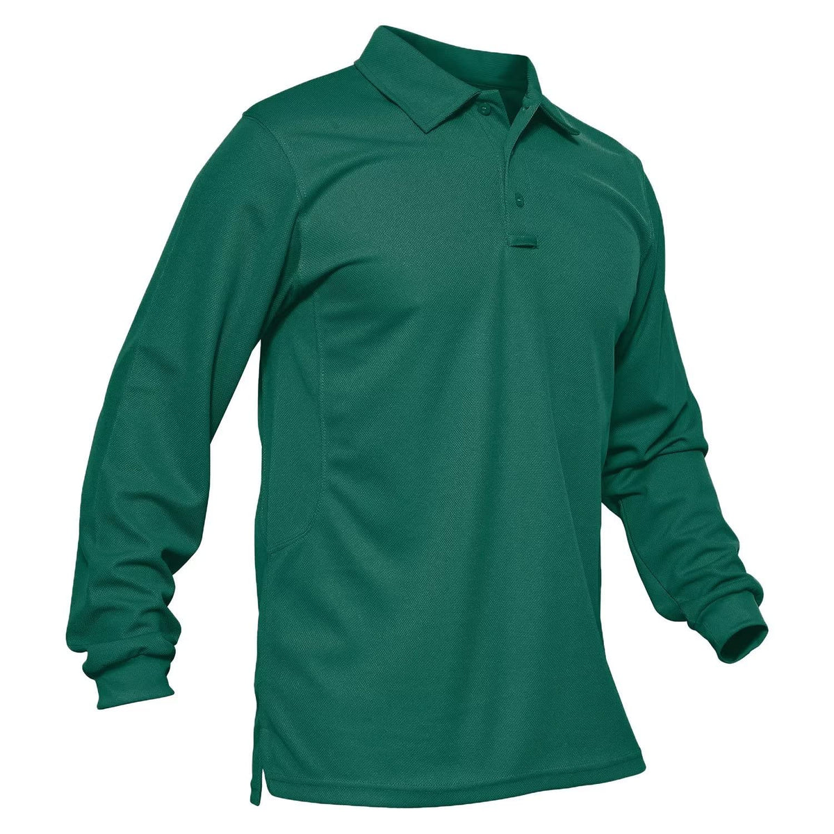 MAGCOMSEN Men's Polo Shirts 3 Button Quick Dry Performance Long Sleeve Tactical Shirts Pique Jersey Golf Shirt