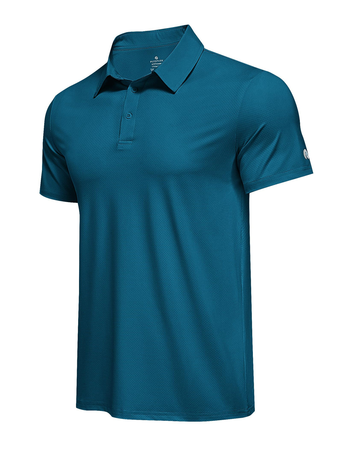 PINSPARK Men's Golf Polo Shirts UPF 50+ Moisture Wicking Collared Shirts