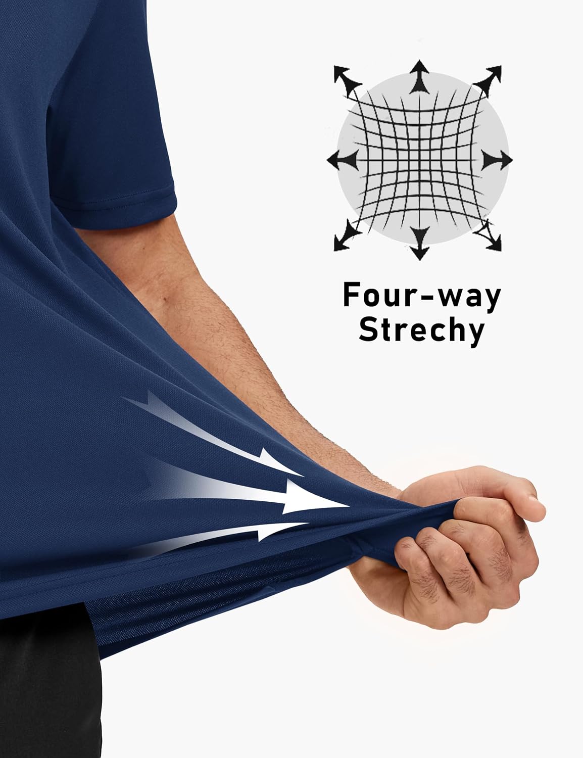 TACVASEN Mens Polo Shirt Short Sleeve Dry Fit Golf Collar Shirt Work Tshirt