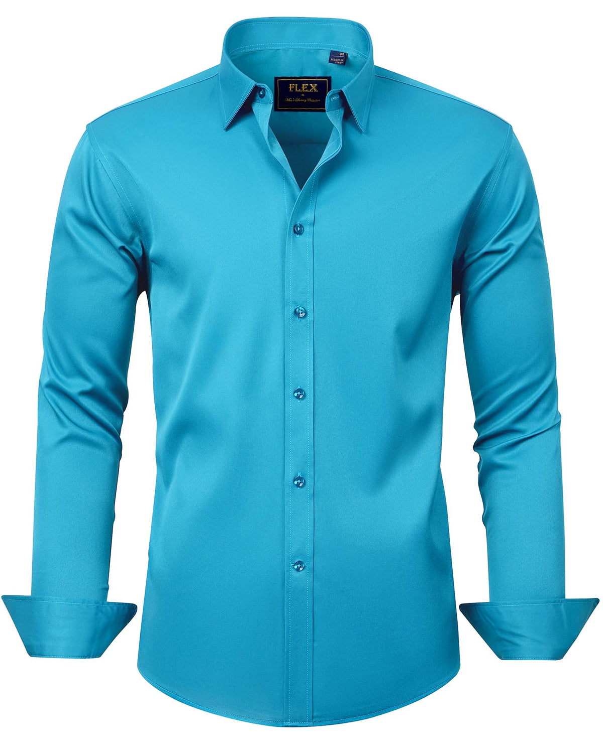 J.VER Men's Dress Shirts Solid Long Sleeve Stretch Wrinkle-Free Formal Shirt Business Casual Button Down Shirts