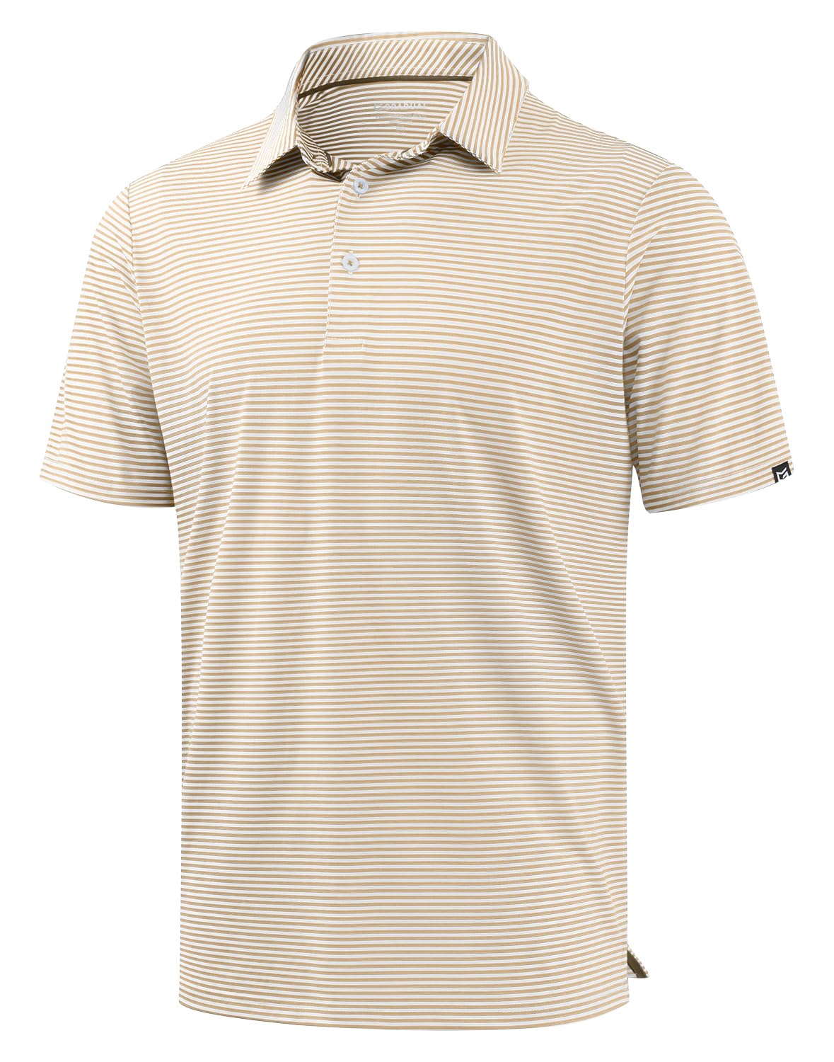 Mens Golf Shirt Dry Fit Performance Short Sleeve Striped Polo Shirts