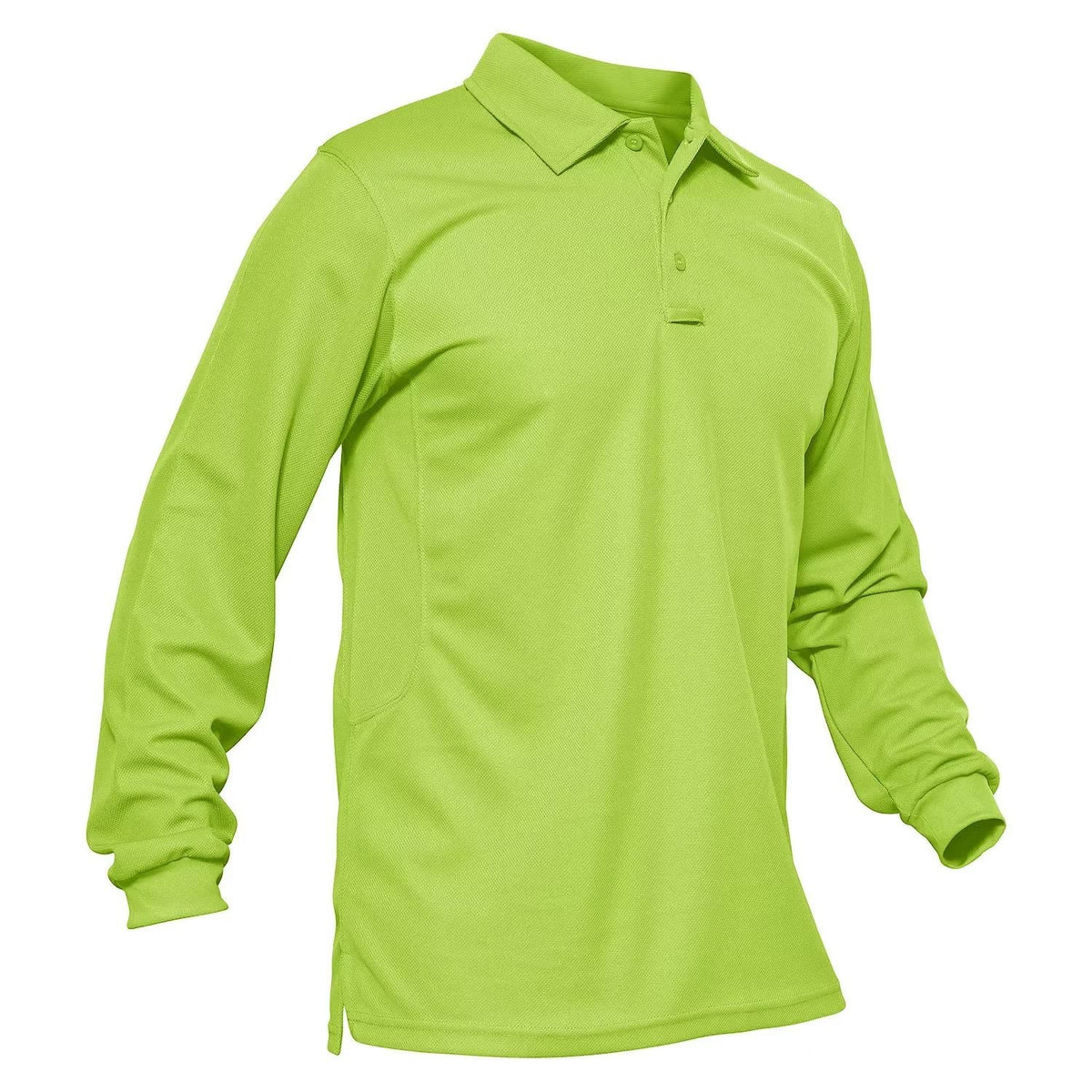 MAGCOMSEN Men's Polo Shirts 3 Button Quick Dry Performance Long Sleeve Tactical Shirts Pique Jersey Golf Shirt