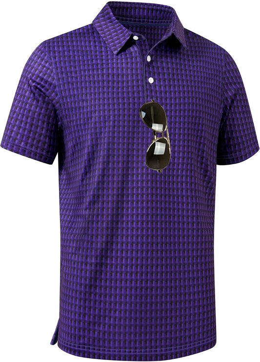 ZITY Men's Golf Shirts Short Sleeve Print Patterns Casual Collared Polo