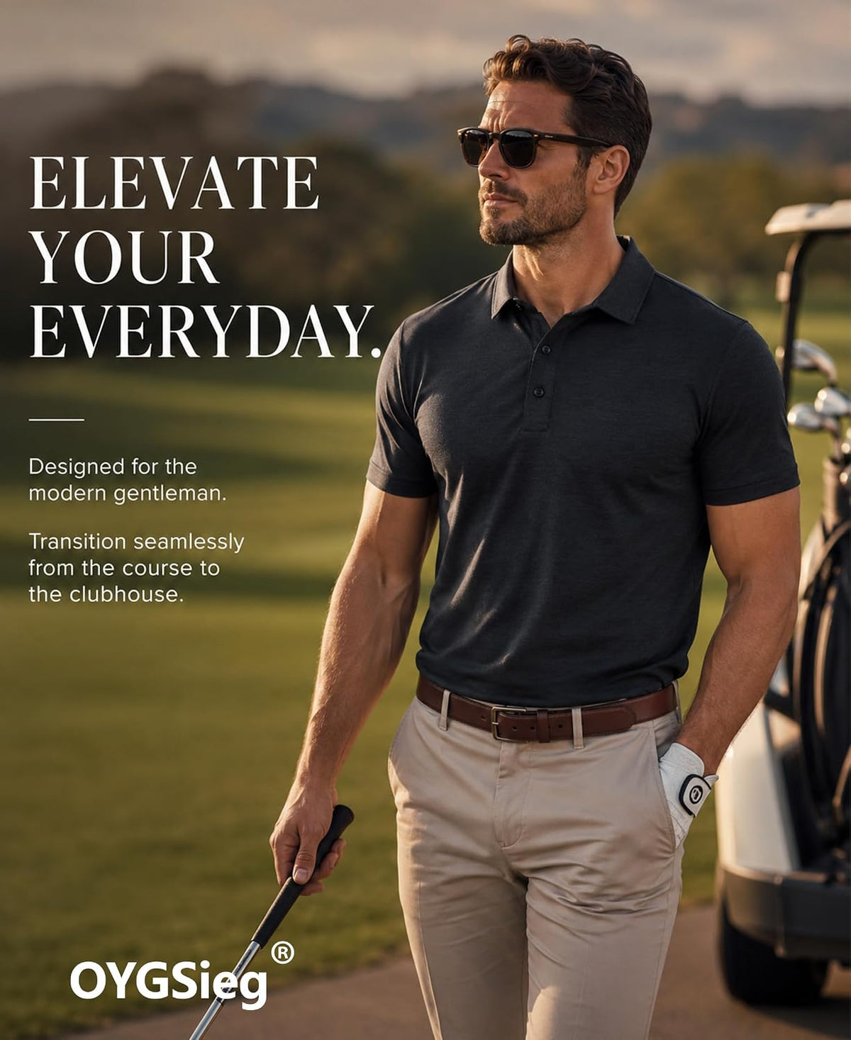 OYGSieg 6 Pack Mens Polo Shirst Short Sleeve Collared Golf Polos