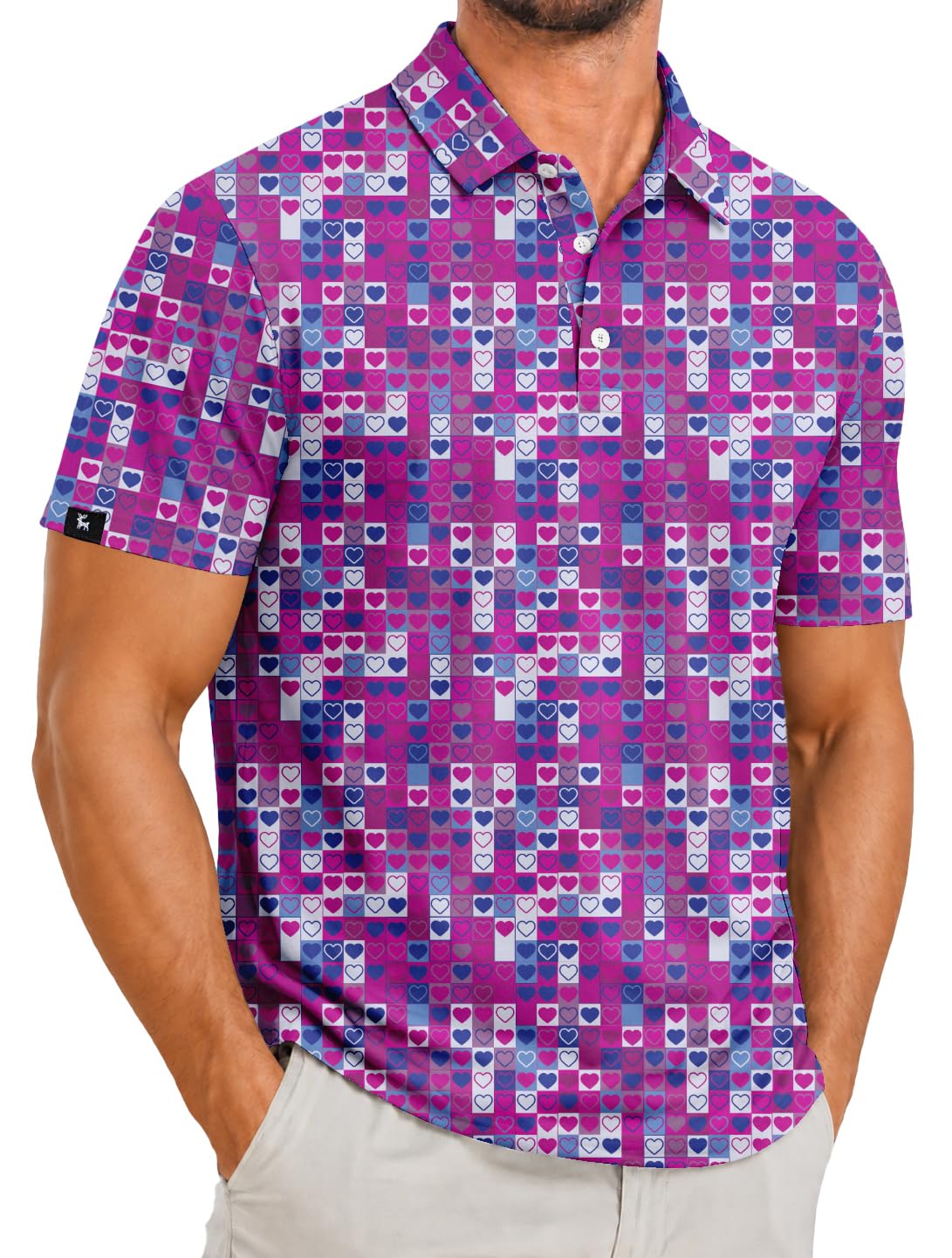 ZITY Men's Golf Polo Shirts Short Sleeve Print Patterns Moisture Wicking