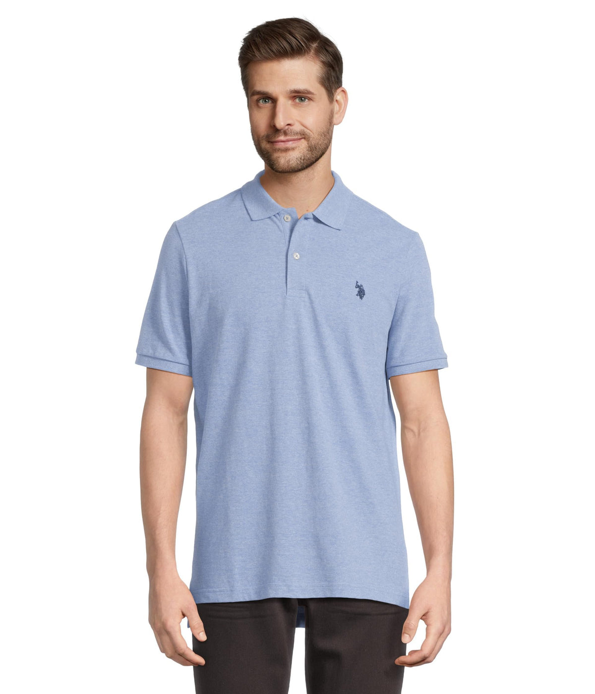 U.S. Polo Assn. Men's Classic Polo Shirt, Two-Button Closure Pique Polo Shirt, Summer Fashion Golf Shirt