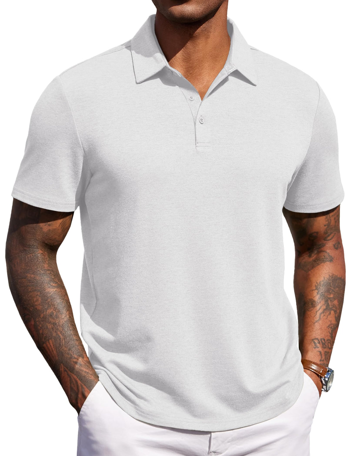 COOFANDY Mens Polo Shirts Short Sleeve Casual Summer Polo Tee Collared Tops