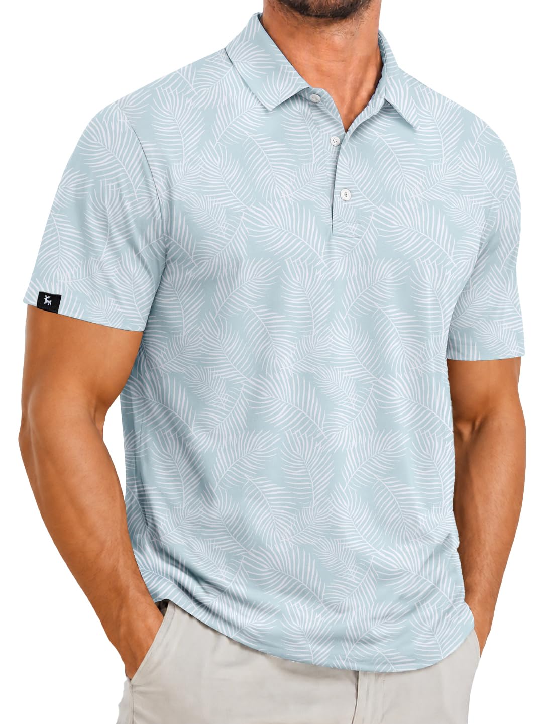 ZITY Men's Golf Polo Shirts Short Sleeve Print Patterns Moisture Wicking