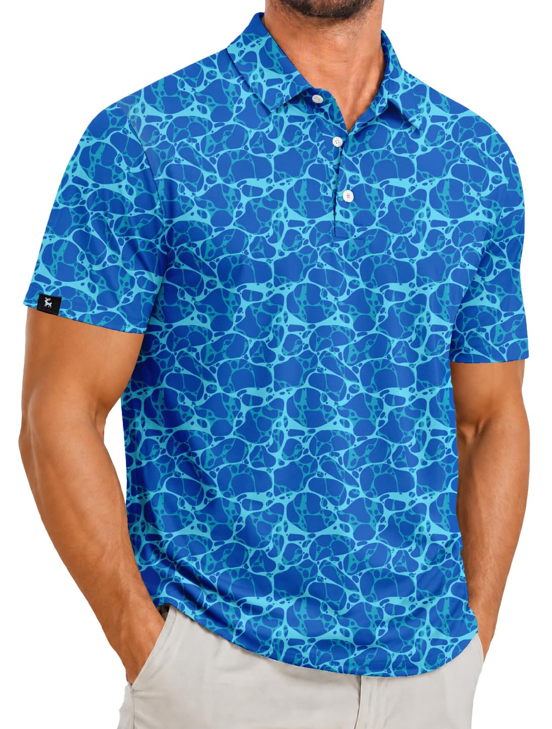 ZITY Men's Golf Polo Shirts Short Sleeve Print Patterns Moisture Wicking