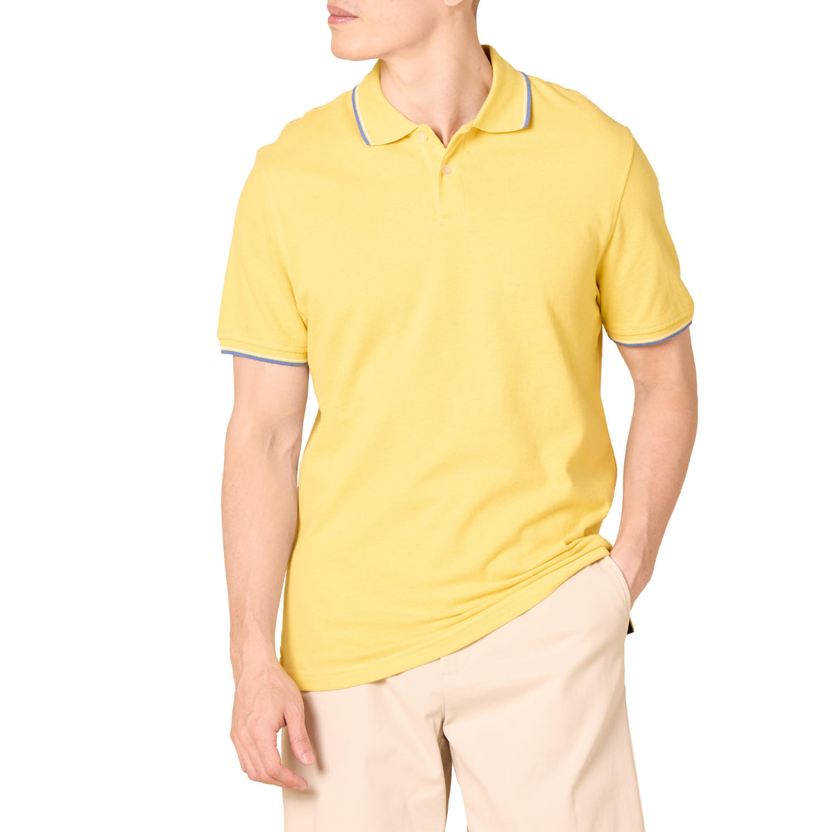 Amazon Essentials Men's Short Sleeve Slim-Fit Cotton Pique Polo Shirt, Breathable Collared
