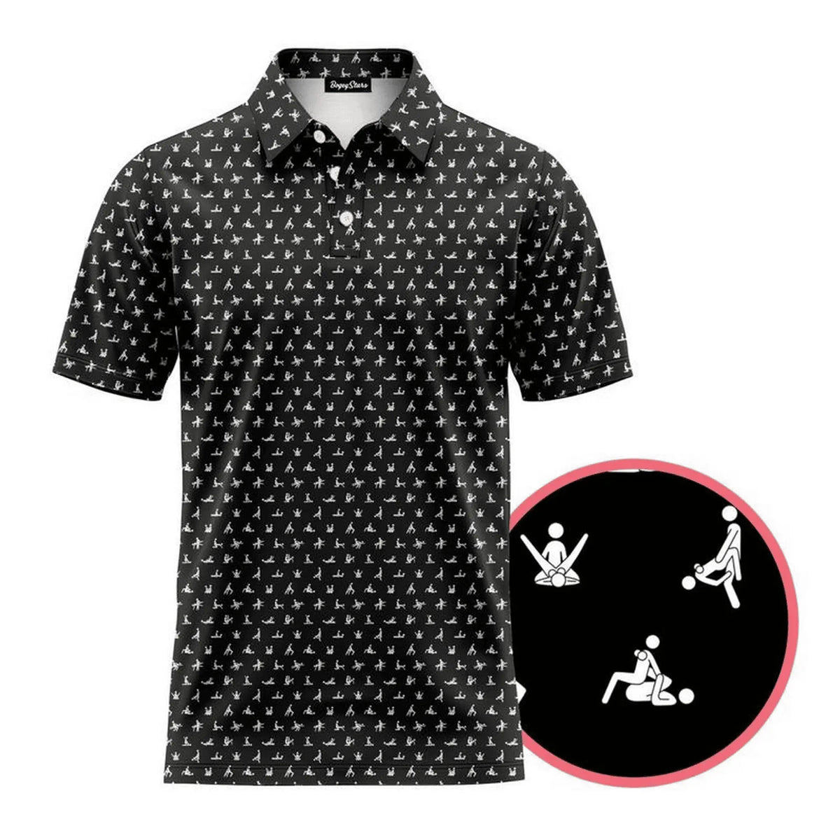 S.E.X Position Print Golf Polo Shirts For Men Short Sleeve Casual Golf Polo Shirt, Classic Fashion, Fits Every Occasion, Soft