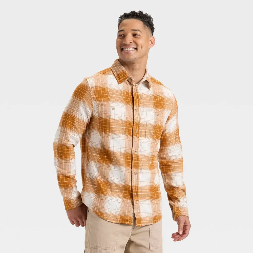Men's Vintage Mid-Weight Long Sleeve Flannel Shirt - Goodfellow & Co