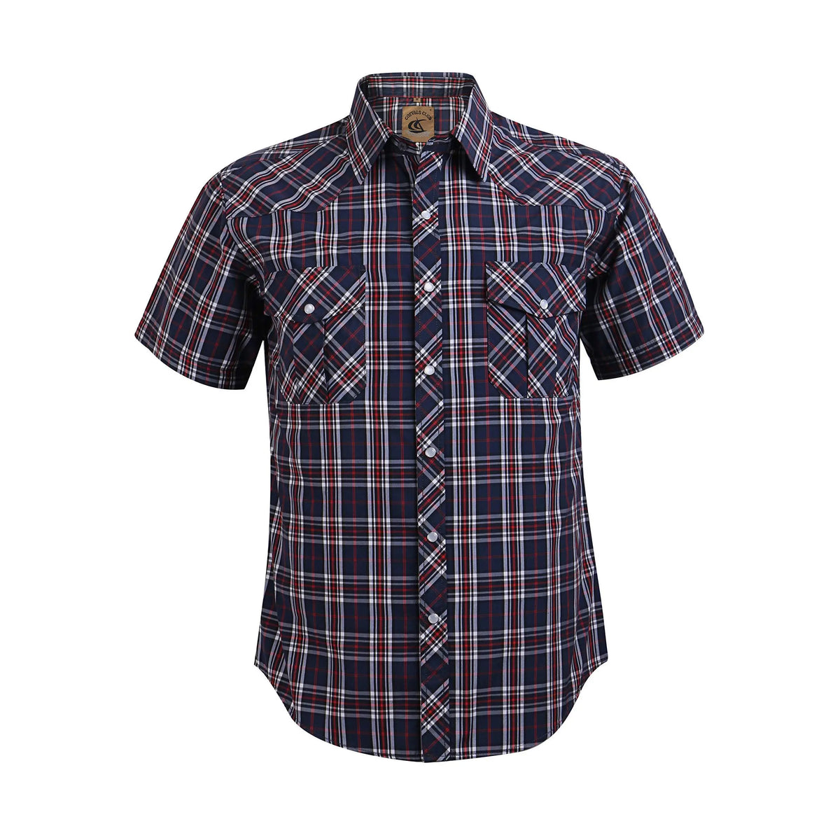 Summer Outfit COEVALS CLUB Summer Vibes Men's Western Cowboy Shirt Pearl Snap Short Sleeve Plaid Work Shirts High-End Fabric Classic Fit Menswear Top Shortsleeve,clothes for back to school,first day of school outfits