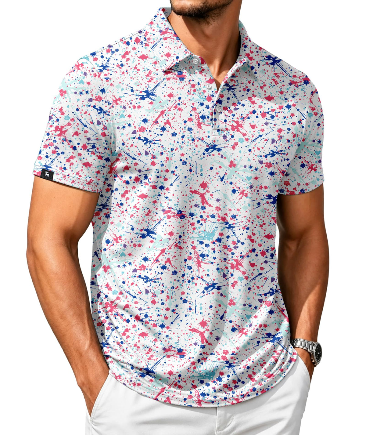 SWISSWELL Men's Moisture Wicking Performance Collared Short Sleeve Golf Shirt