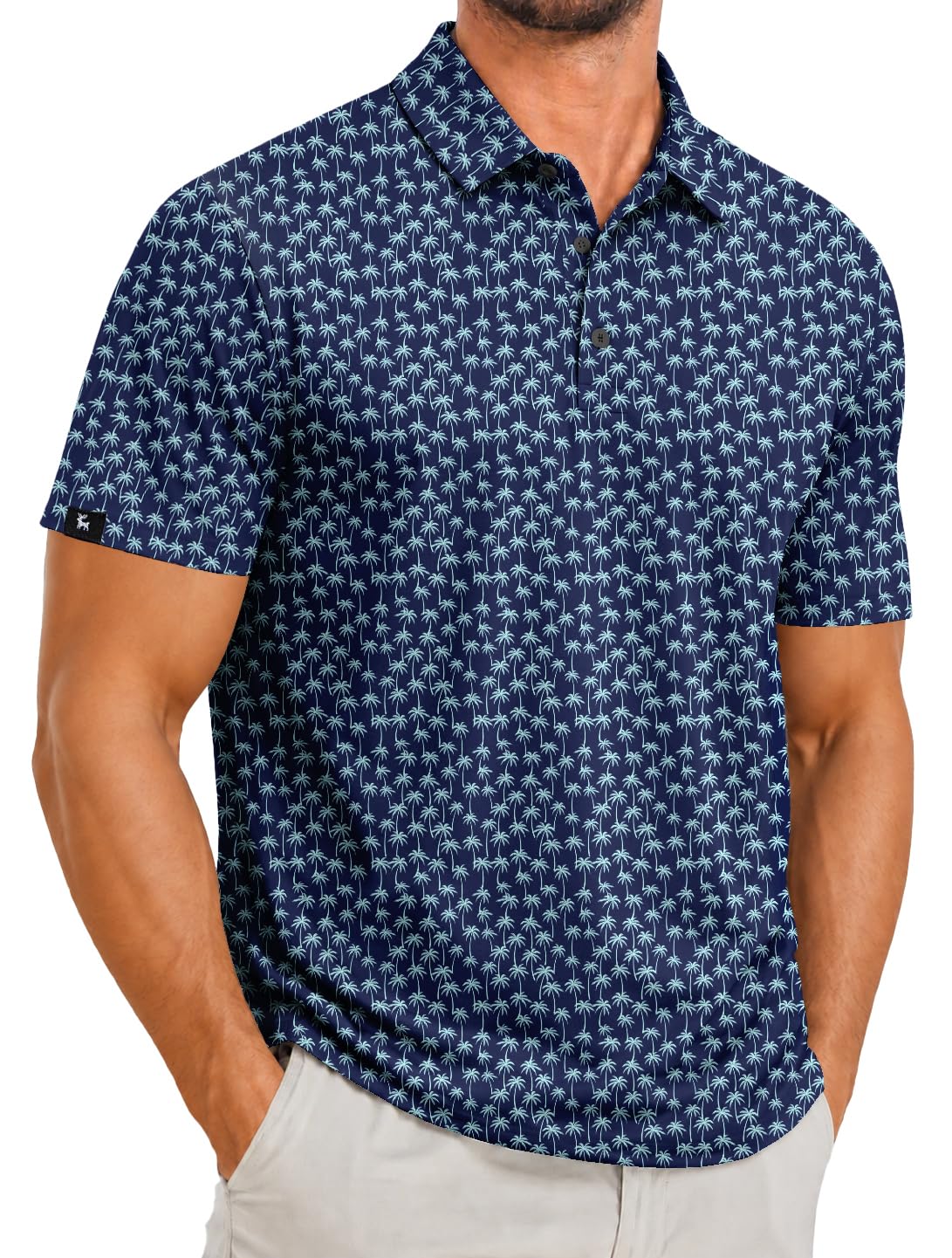 ZITY Men's Golf Polo Shirts Short Sleeve Print Patterns Moisture Wicking