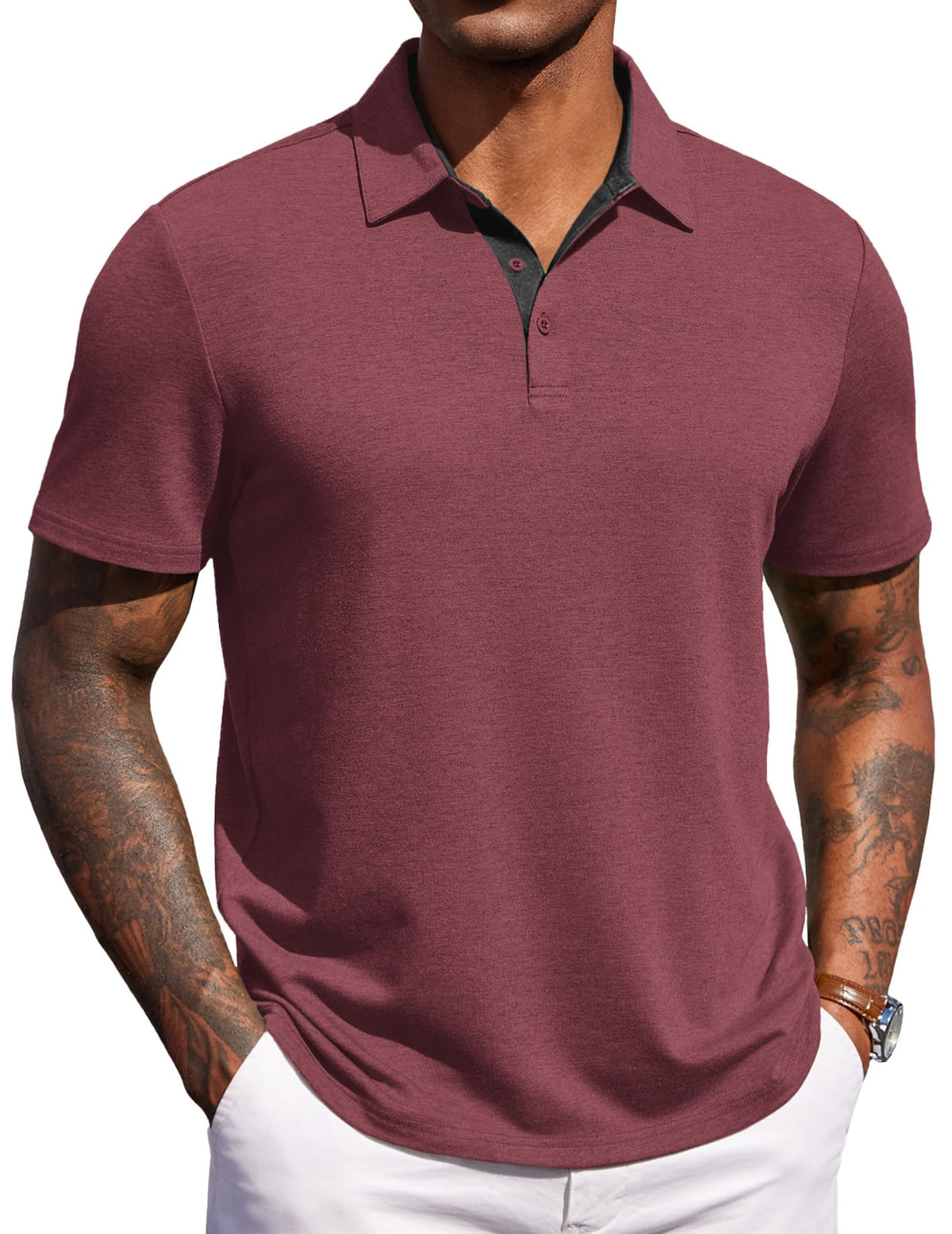COOFANDY Mens Polo Shirts Short Sleeve Casual Summer Polo Tee Collared Tops