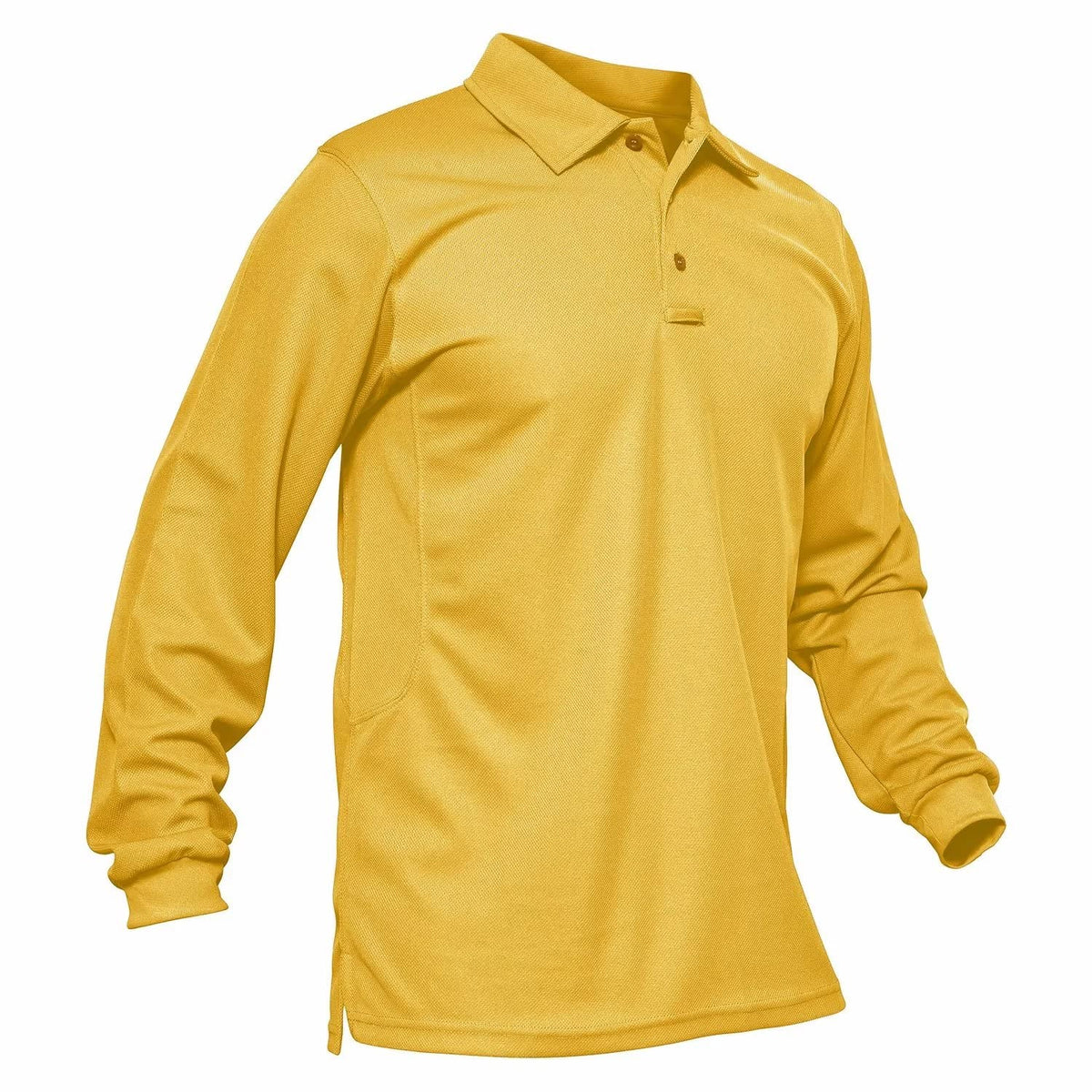 MAGCOMSEN Men's Polo Shirts 3 Button Quick Dry Performance Long Sleeve Tactical Shirts Pique Jersey Golf Shirt