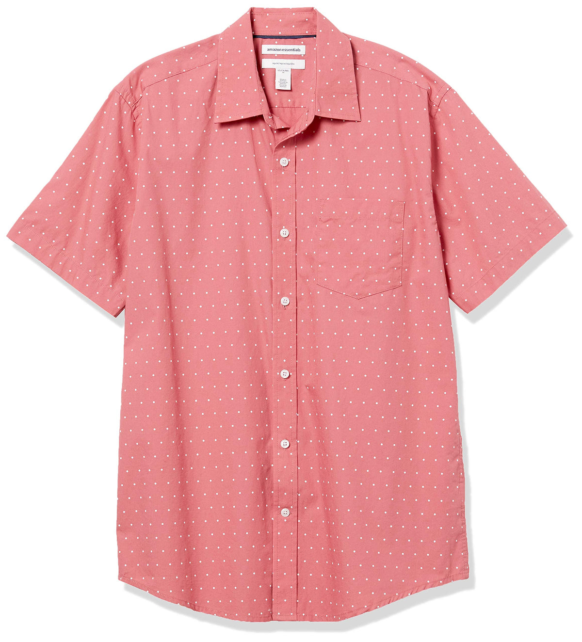Amazon Essentials Men's Regular-Fit Short-Sleeve Poplin Shirt, Collared, Washed