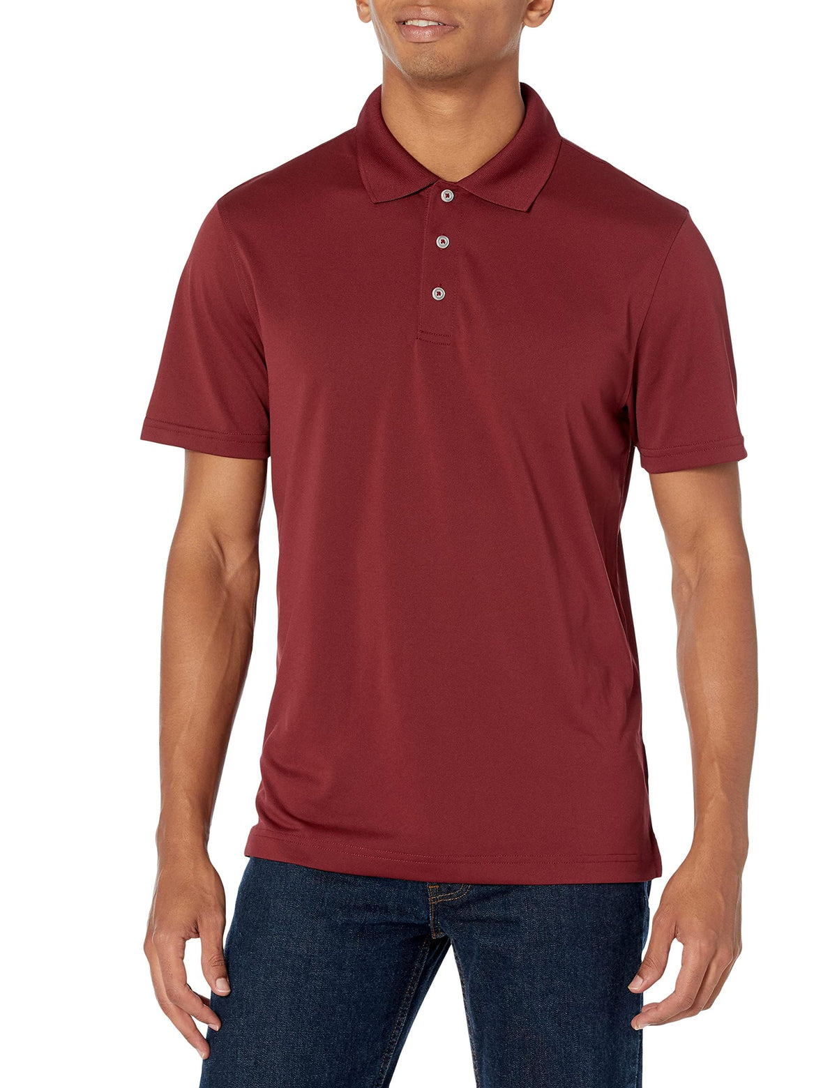 Amazon Essentials Men's Moisture Wicking Golf Polo Shirt, Short Sleeve, Slim-Fit, Quick-Dry, Active Wear