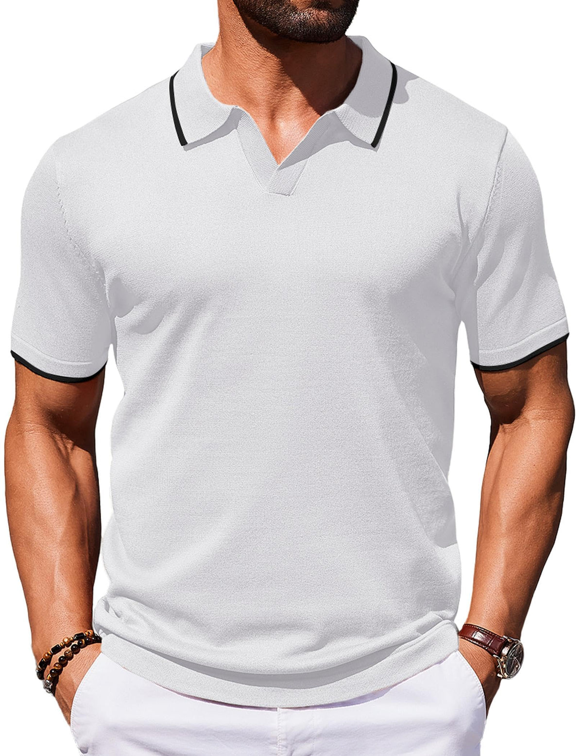 COOFANDY Mens Polo Shirts Short Sleeve Casual Knit Polo Shirt Golf T Shirt