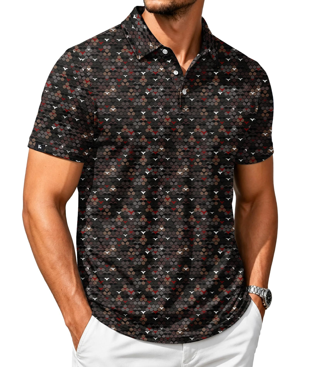 SWISSWELL Men's Moisture Wicking Performance Collared Short Sleeve Golf Shirt