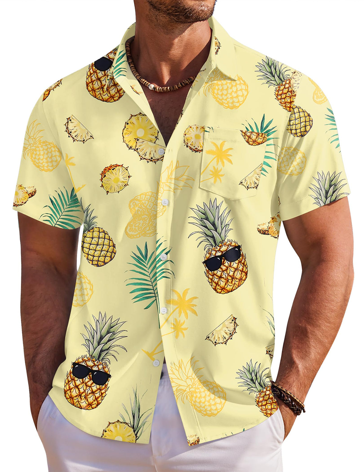 COOFANDY Men's Hawaiian Shirt Short Sleeve Floral Button Down Shirts Tropical Holiday Beach Shirts