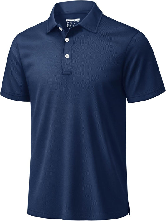 TACVASEN Mens Polo Shirt Short Sleeve Dry Fit Golf Collar Shirt Work Tshirt