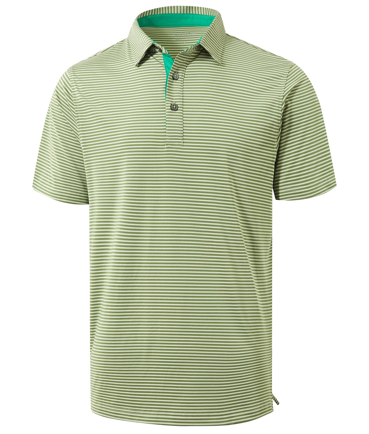 Golf Shirts for Men - Dry Fit Moisture Wicking Short Sleeve Performance Sport Casual Striped Collared Mens Polo Shirt