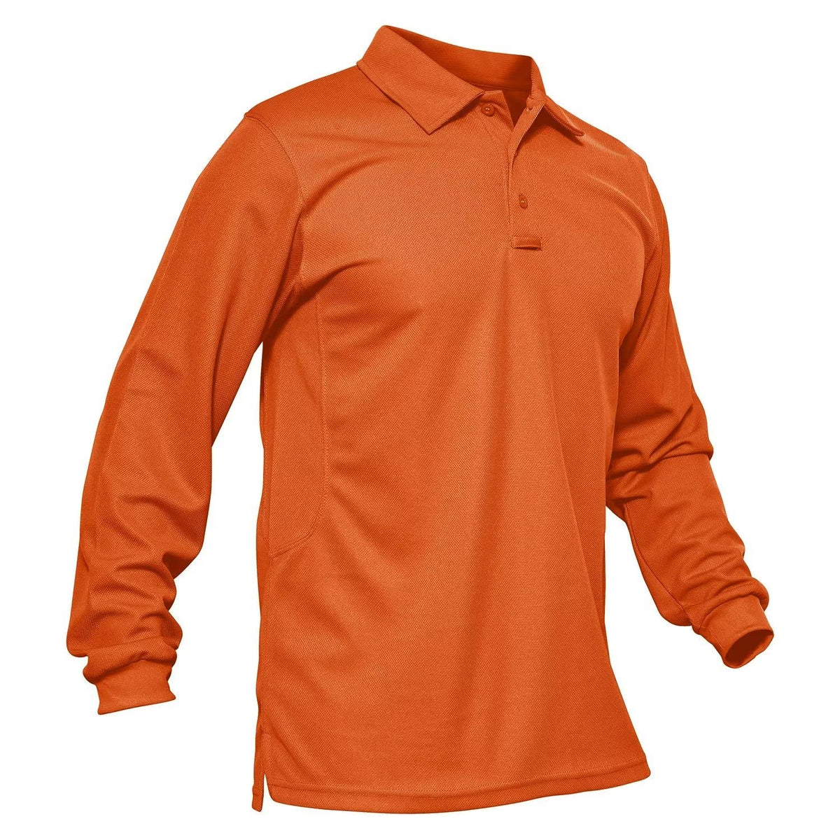 MAGCOMSEN Men's Polo Shirts 3 Button Quick Dry Performance Long Sleeve Tactical Shirts Pique Jersey Golf Shirt