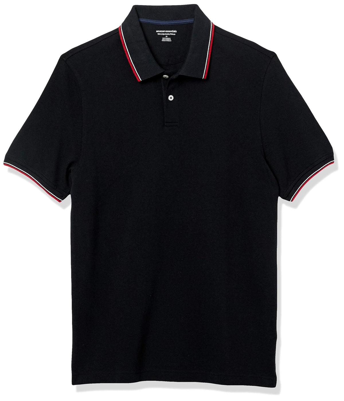 Amazon Essentials Men's Short Sleeve Slim-Fit Cotton Pique Polo Shirt, Breathable Collared