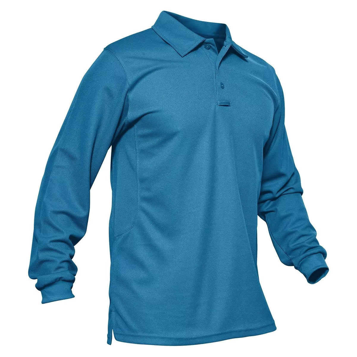 MAGCOMSEN Men's Polo Shirts 3 Button Quick Dry Performance Long Sleeve Tactical Shirts Pique Jersey Golf Shirt
