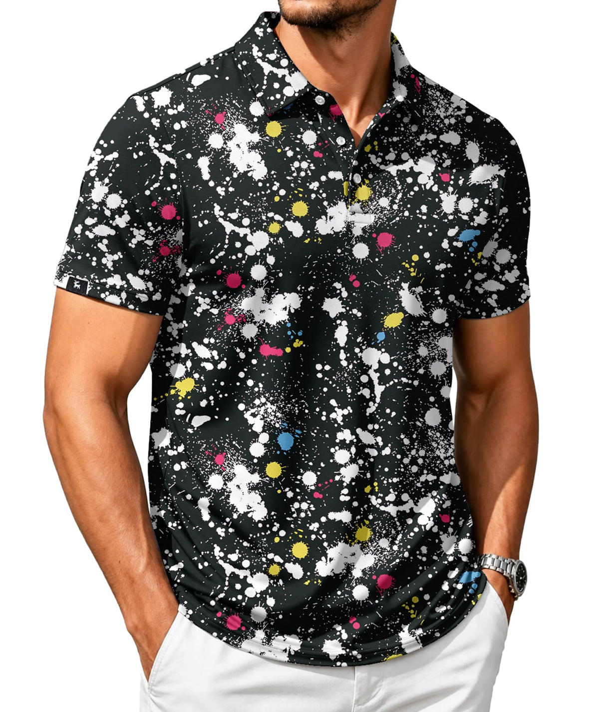 SWISSWELL Men's Moisture Wicking Performance Collared Short Sleeve Golf Shirt