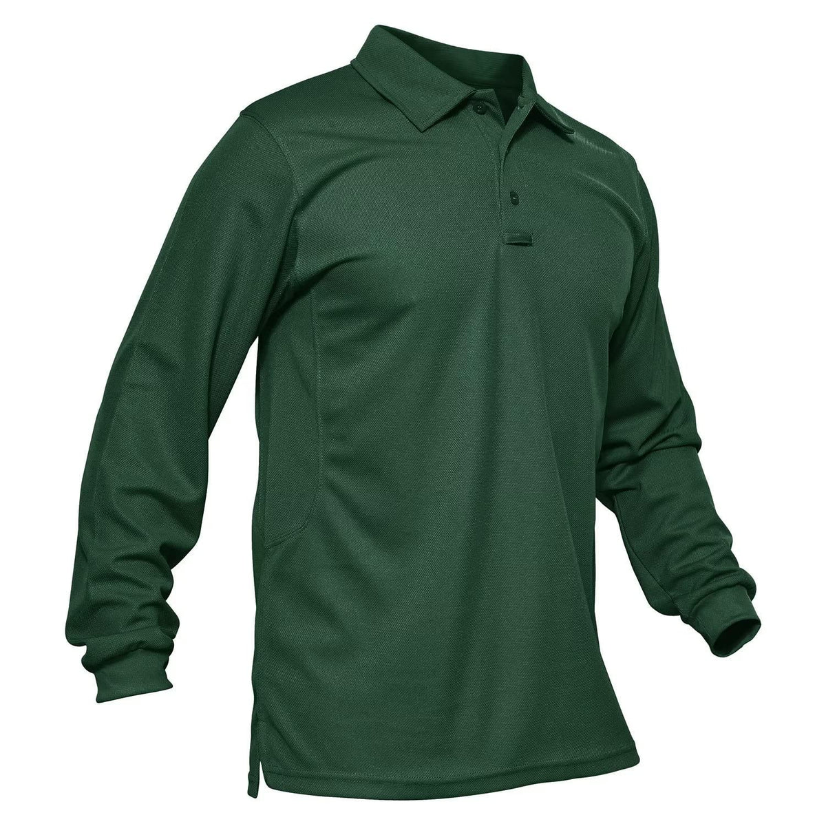 MAGCOMSEN Men's Polo Shirts 3 Button Quick Dry Performance Long Sleeve Tactical Shirts Pique Jersey Golf Shirt