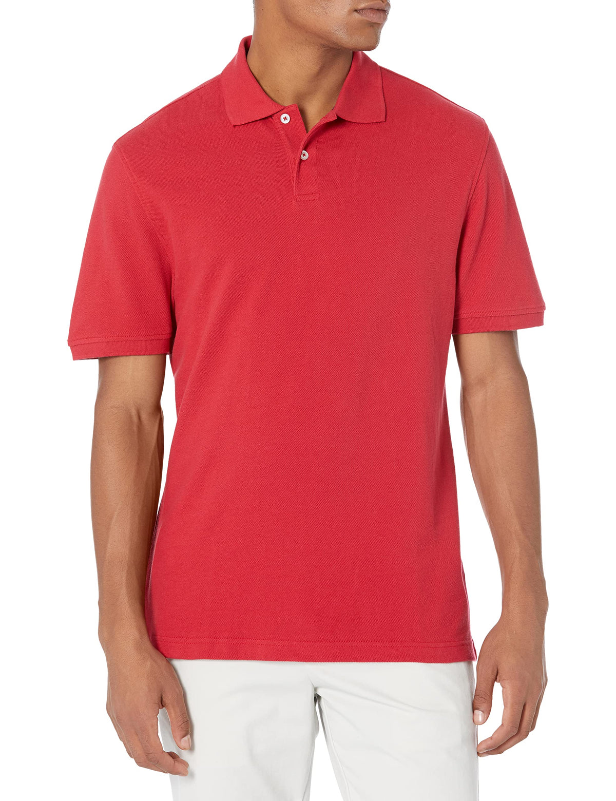 Amazon Essentials Men's Short Sleeve Slim-Fit Cotton Pique Polo Shirt, Breathable Collared