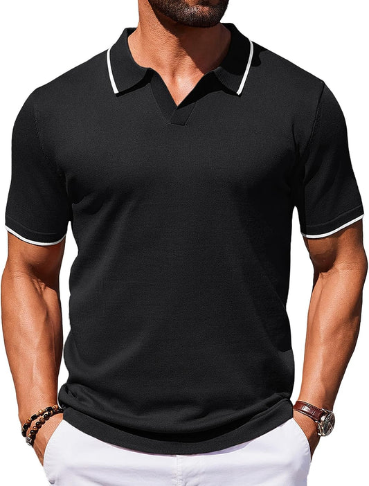COOFANDY Mens Polo Shirts Short Sleeve Casual Knit Polo Shirt Golf T Shirt
