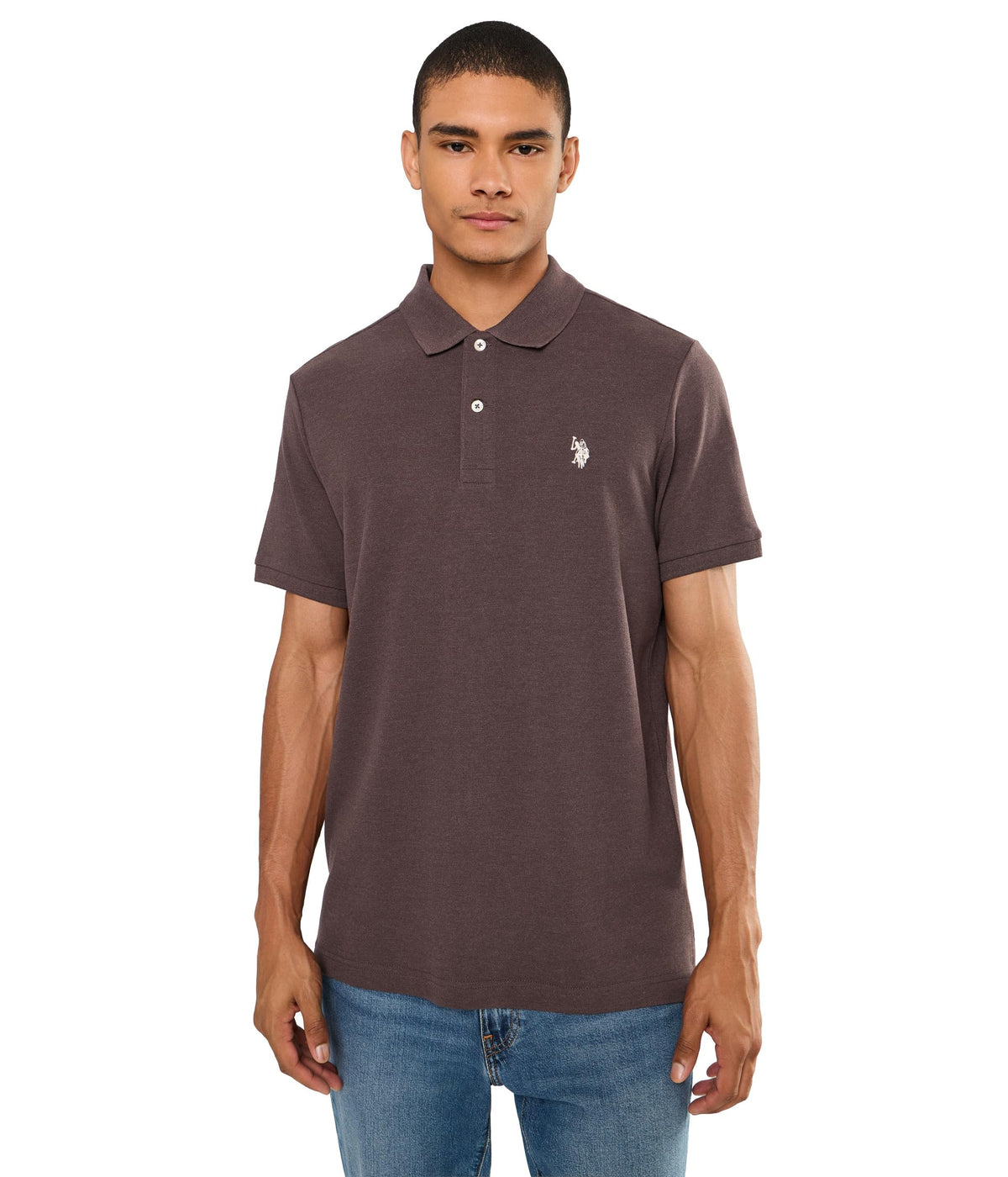 U.S. Polo Assn. Men's Classic Polo Shirt, Two-Button Closure Pique Polo Shirt, Summer Fashion Golf Shirt