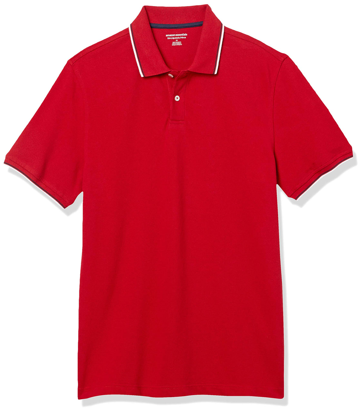 Amazon Essentials Men's Short Sleeve Slim-Fit Cotton Pique Polo Shirt, Breathable Collared