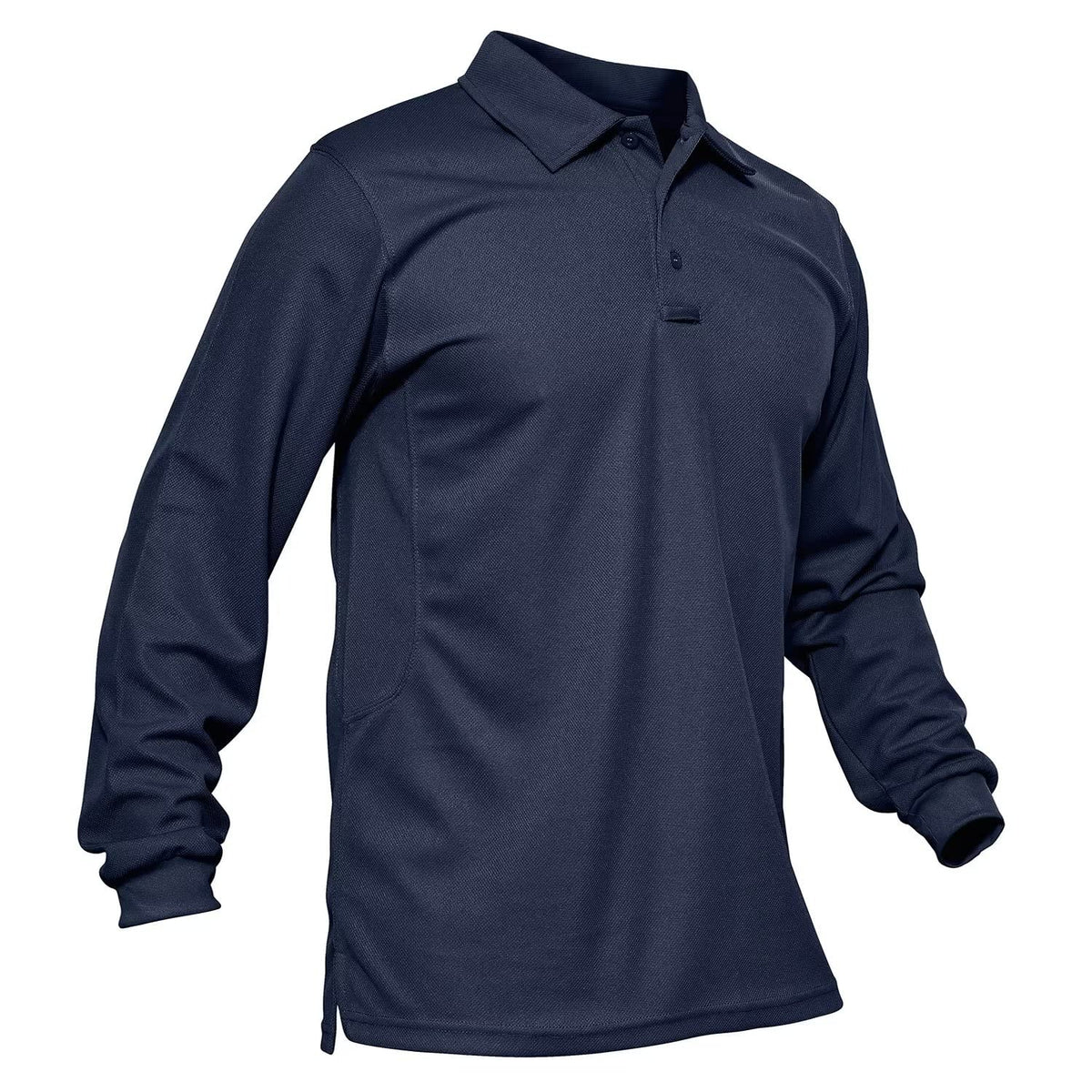 MAGCOMSEN Men's Polo Shirts 3 Button Quick Dry Performance Long Sleeve Tactical Shirts Pique Jersey Golf Shirt