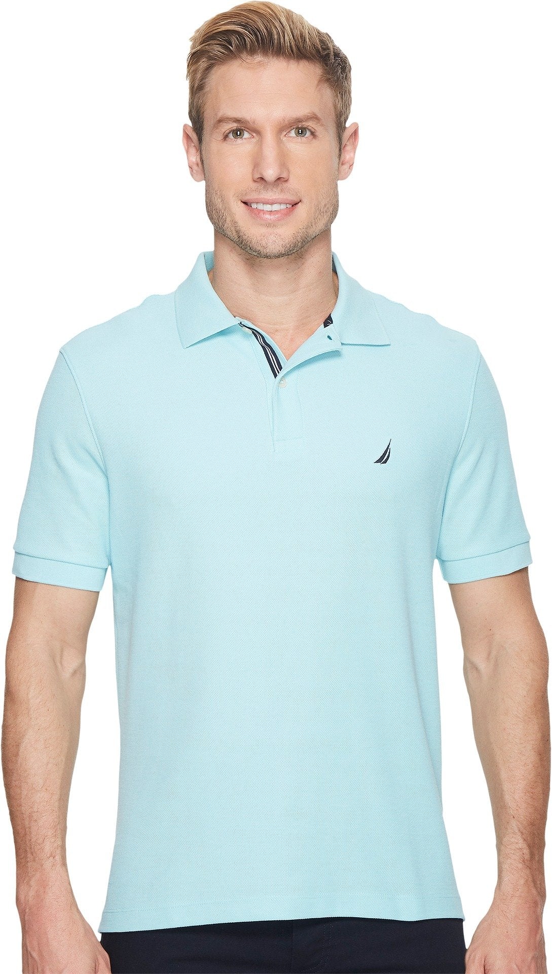 Nautica Men's Classic Short Sleeve Solid Performance Deck Polo Shirt