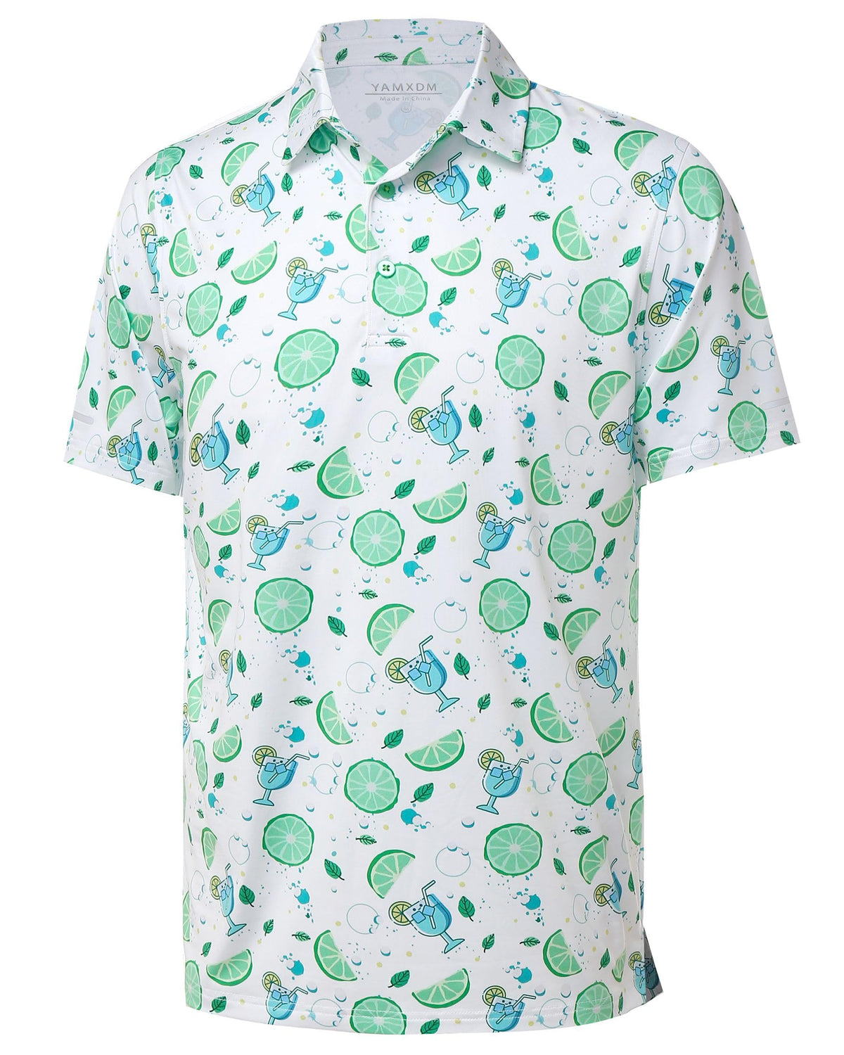 Golf Shirts for Men - Dry Fit Moisture Wicking Short Sleeve Performance Sport Casual Striped Collared Mens Polo Shirt