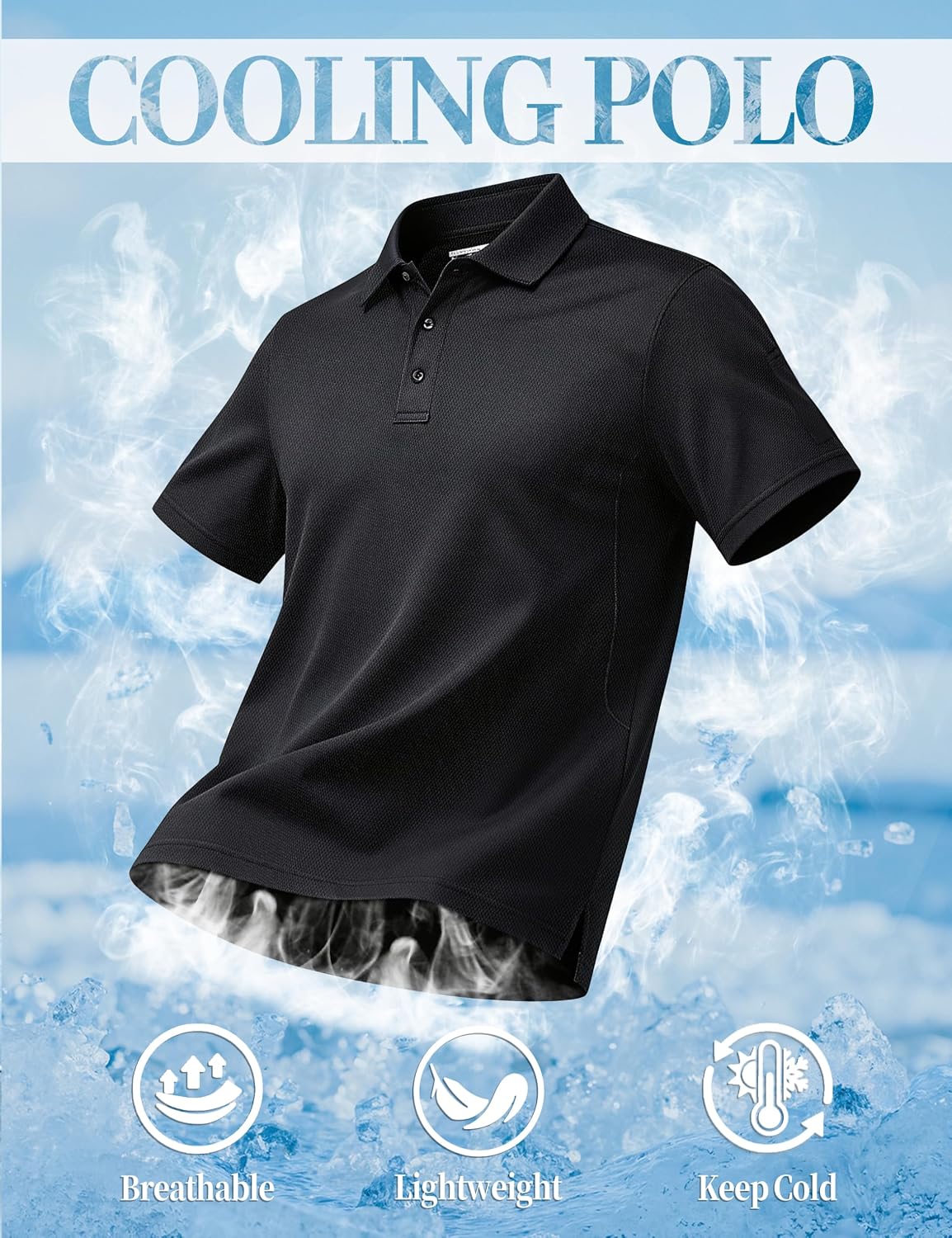 TACVASEN Mens Polo Shirts Short Sleeve Quick Dry Collared Shirt Performance Pique Polos for Athletic Tactical Golf Work