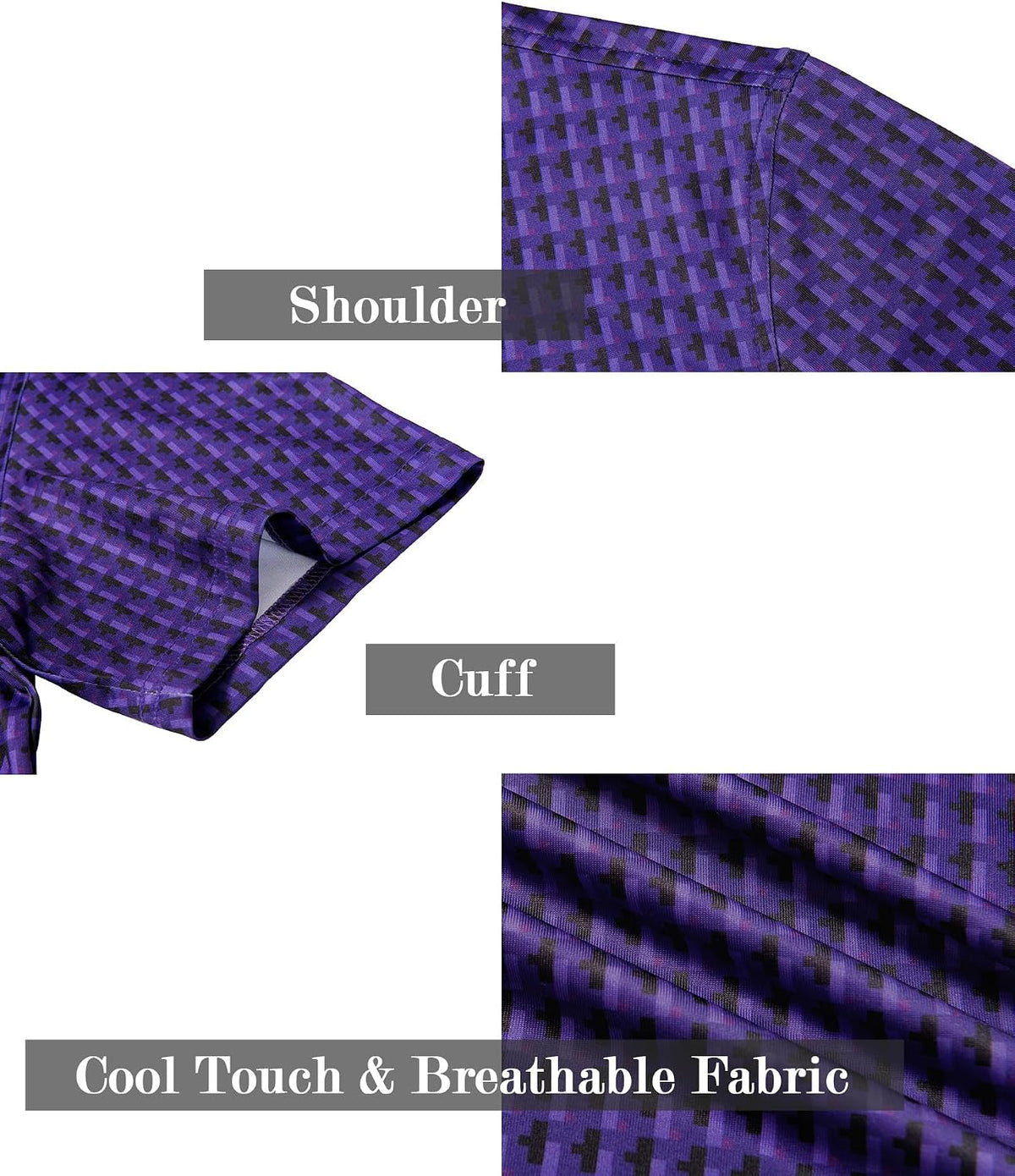 ZITY Men's Golf Shirts Short Sleeve Print Patterns Casual Collared Polo