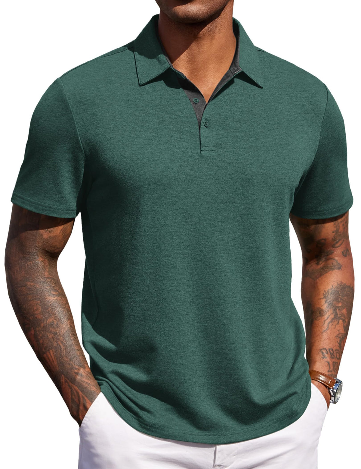 COOFANDY Mens Polo Shirts Short Sleeve Casual Summer Polo Tee Collared Tops