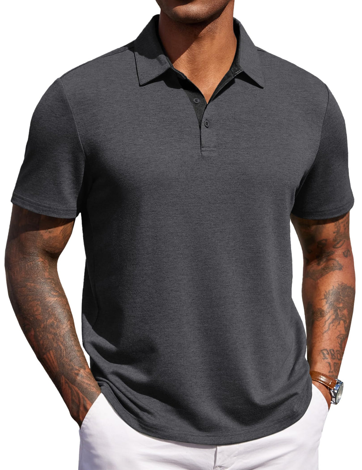 COOFANDY Mens Polo Shirts Short Sleeve Casual Summer Polo Tee Collared Tops