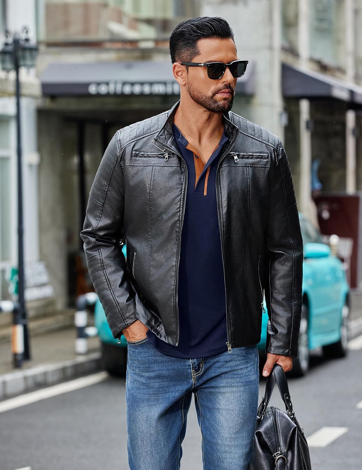COOFANDY Men's Henley Long Sleeve Shirts Casual Button T-Shirt Pullover Basic Tees with Pocket